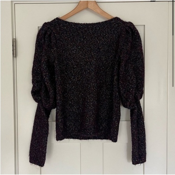 CLUB Monaco Metallic Puff Sleeve Sweater - Picture 2 of 9